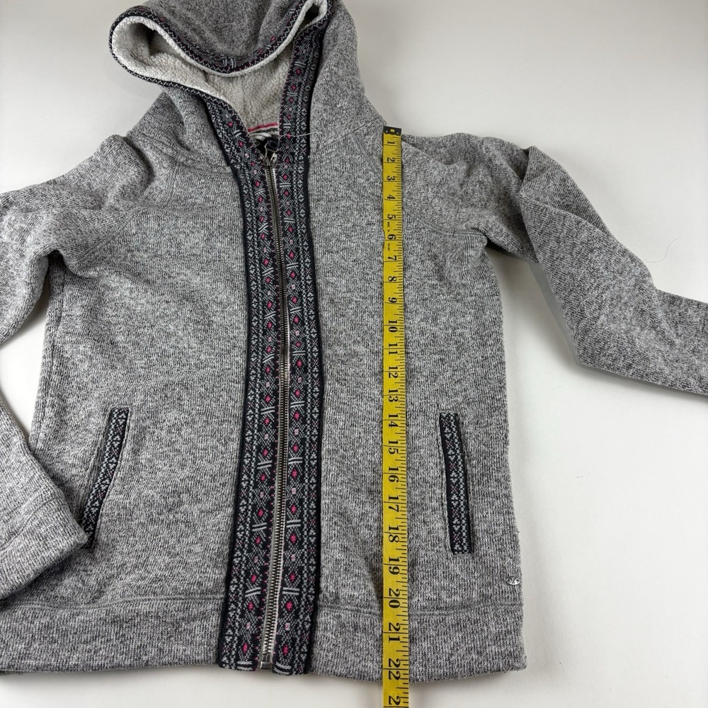 American Eagle Sweater Womens Medium Grey Full Zip Aztec Hoodie Sweatshirt - Picture 6 of 9